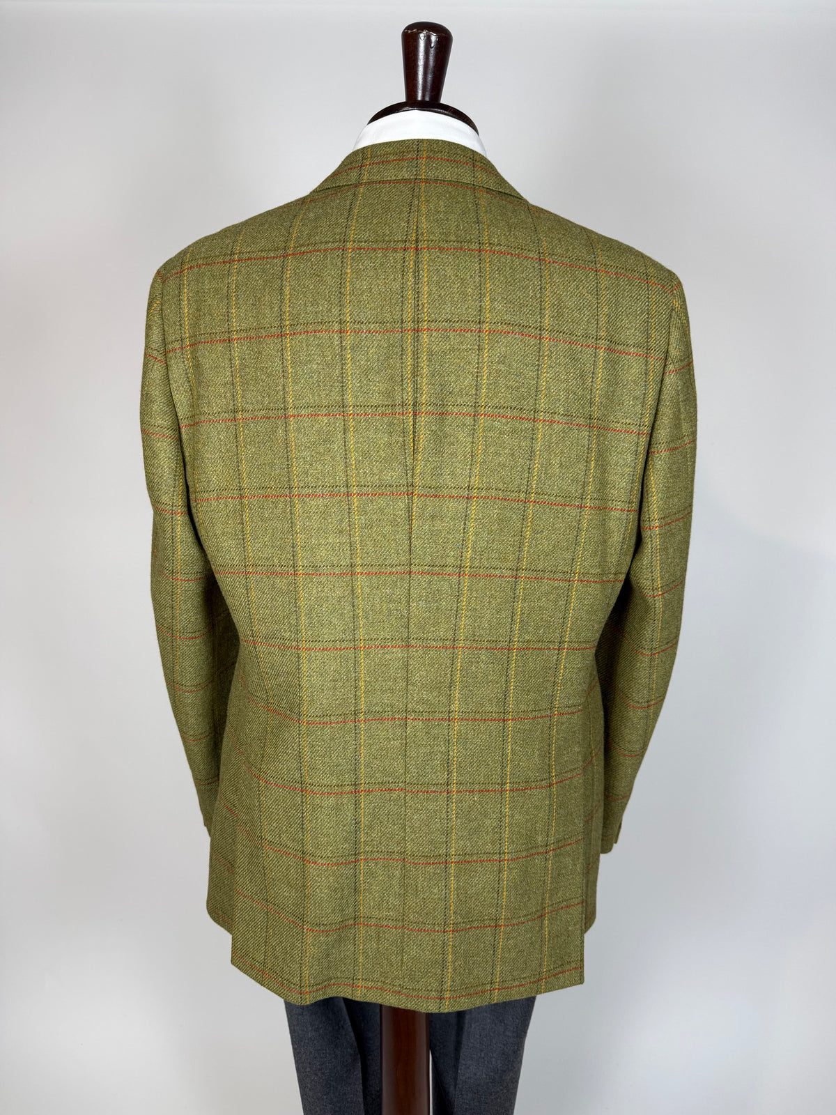 Giacca De Paz tweed verde cachi finestrato - tg. 52