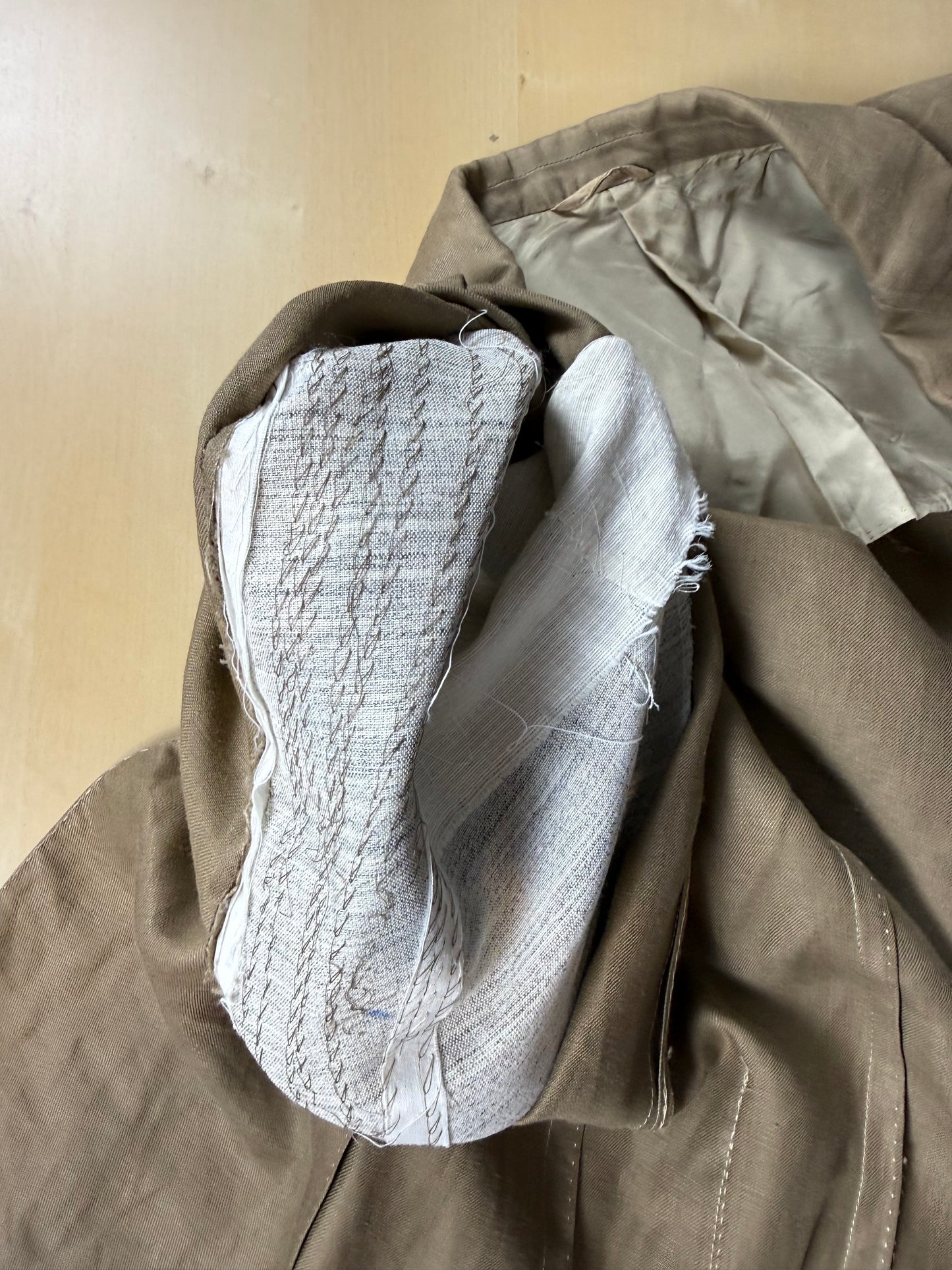 Giacca Corneliani anni '80 lino tabacco - tg. 48/50