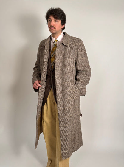 Cappotto raglan anni ‘80 tweed finestrato - tg. 54-56
