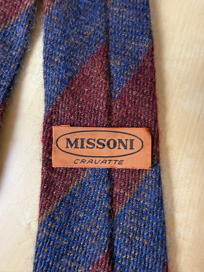 Cravatta Missoni mohair e lana a righe