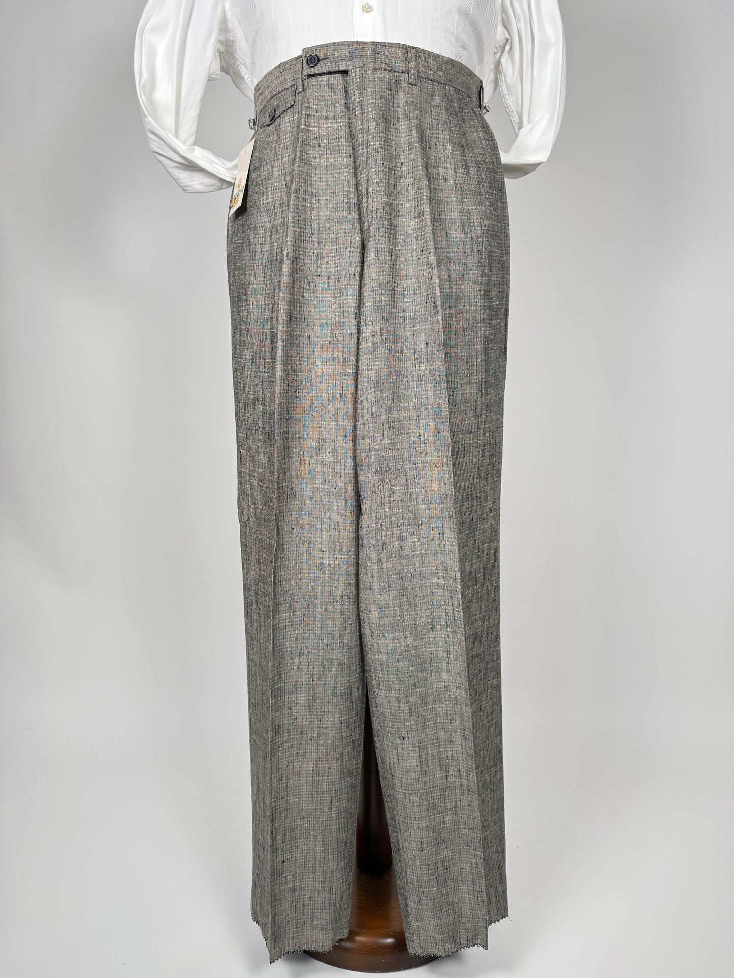 Pantaloni anni '80 misto lino e rayon (NOS) - tg. 48