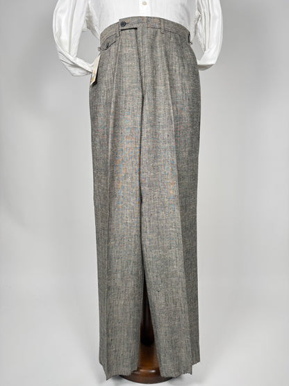 Pantaloni anni '80 misto lino e rayon (NOS) - tg. 48