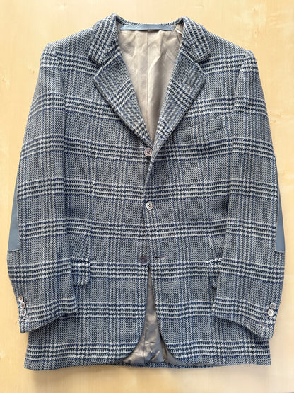 Giacca sportiva sartoriale anni ‘60 puro cashmere inserti in pelle - tg. 42