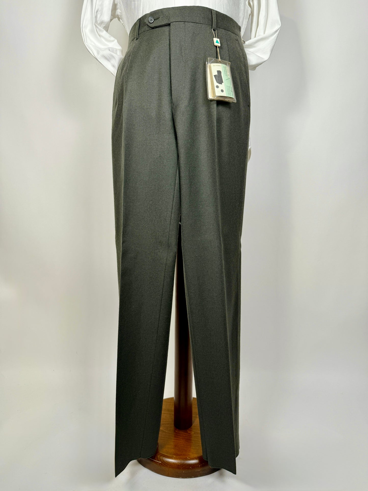 Pantaloni anni ‘70/‘80 in flanella verde scuro (NOS) - tg. 48