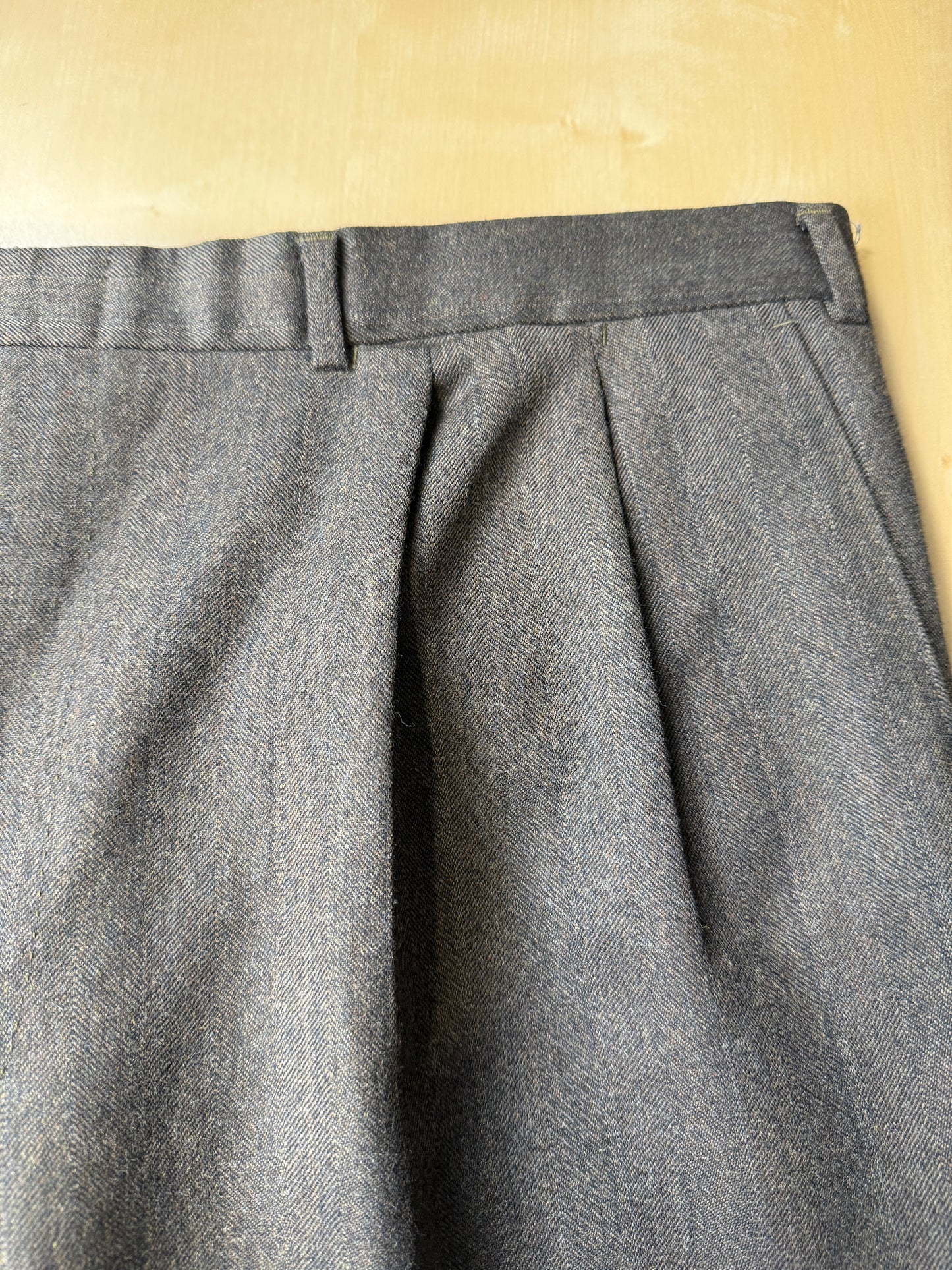 Pantaloni flanella marrone spigato - tg. 56/58