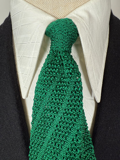 Cravatta in maglia di seta verde smeraldo