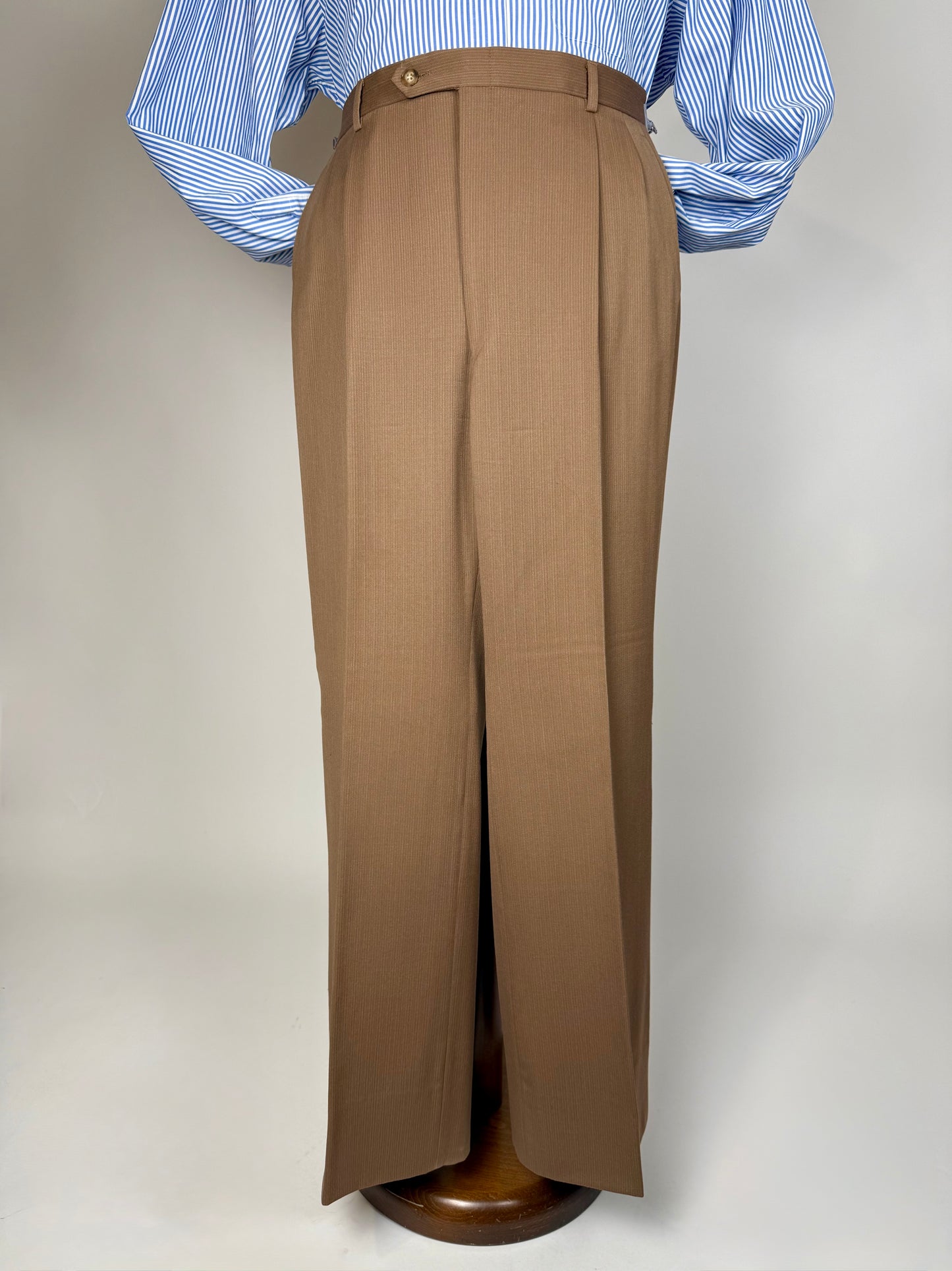 Completo Corneliani anni ‘70 lana pettinata marrone - tg. 48