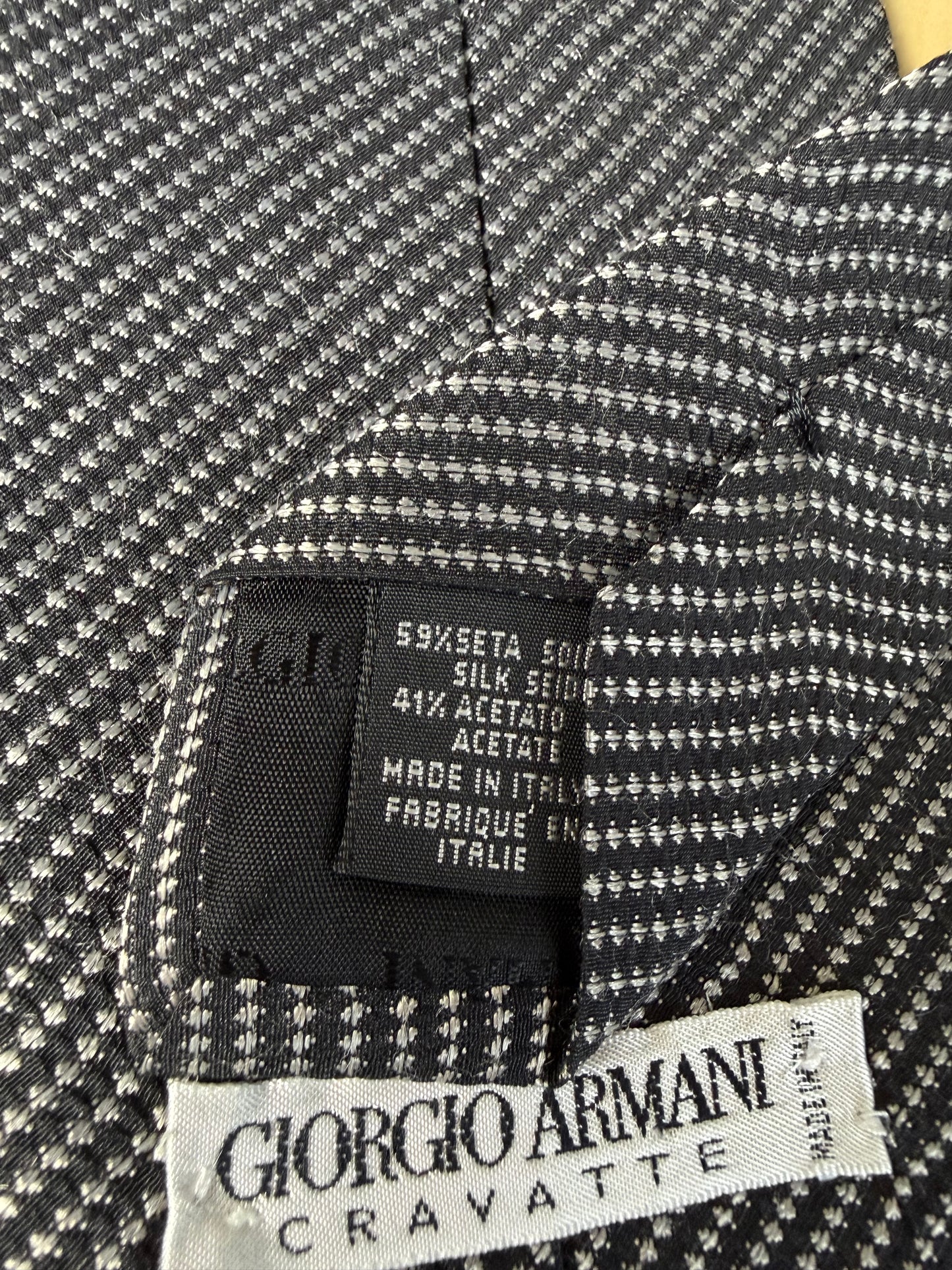 Cravatta Armani vintage trama optical