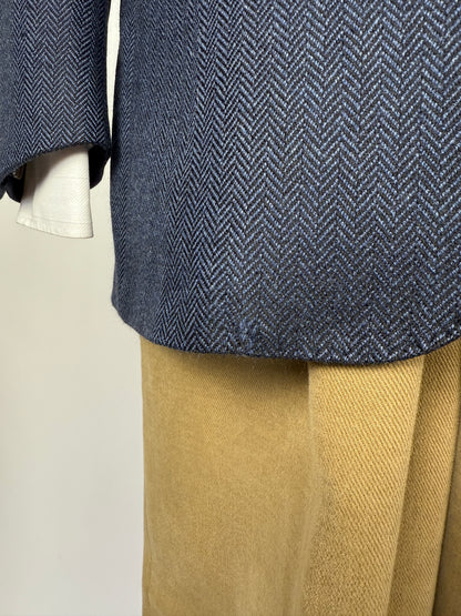 Giacca in puro cashmere spigato tessuto Loro Piana - tg. 50