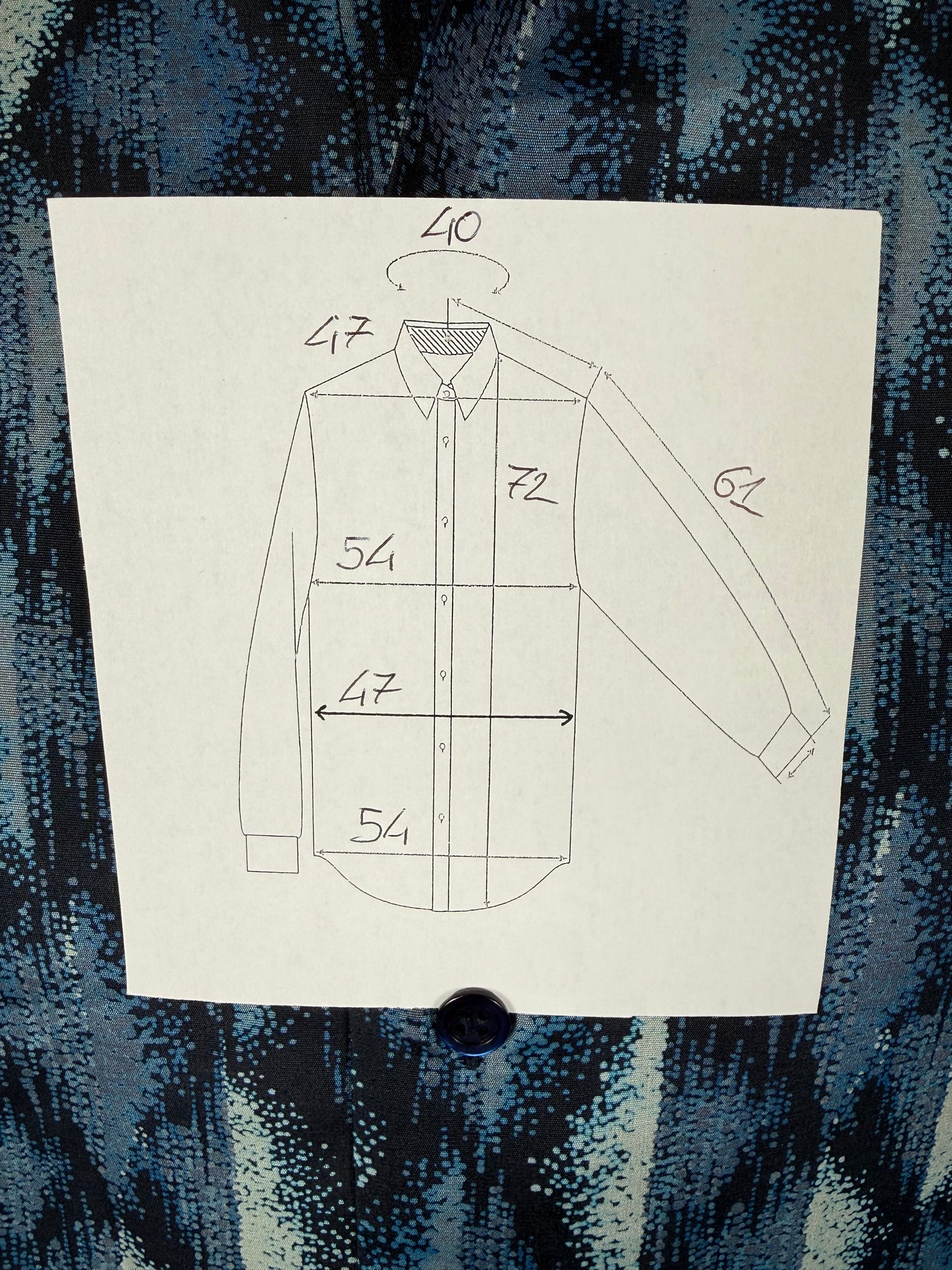 Camicia anni '70 optical in pura seta - S collo 40