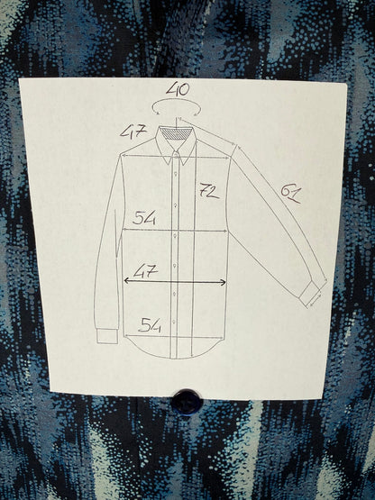 Camicia anni '70 optical in pura seta - S collo 40