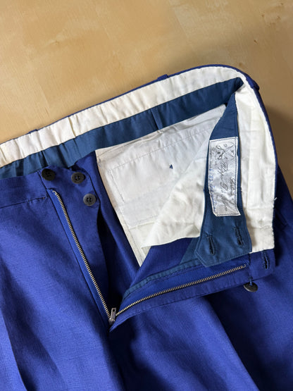 Completo sartoriale F. Di Marco lino irlandese blu (doppio pantalone) - tg. 52 corta