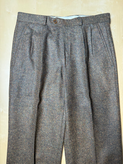 Pantaloni anni ‘70/‘80 in tweed cachi - tg. 46