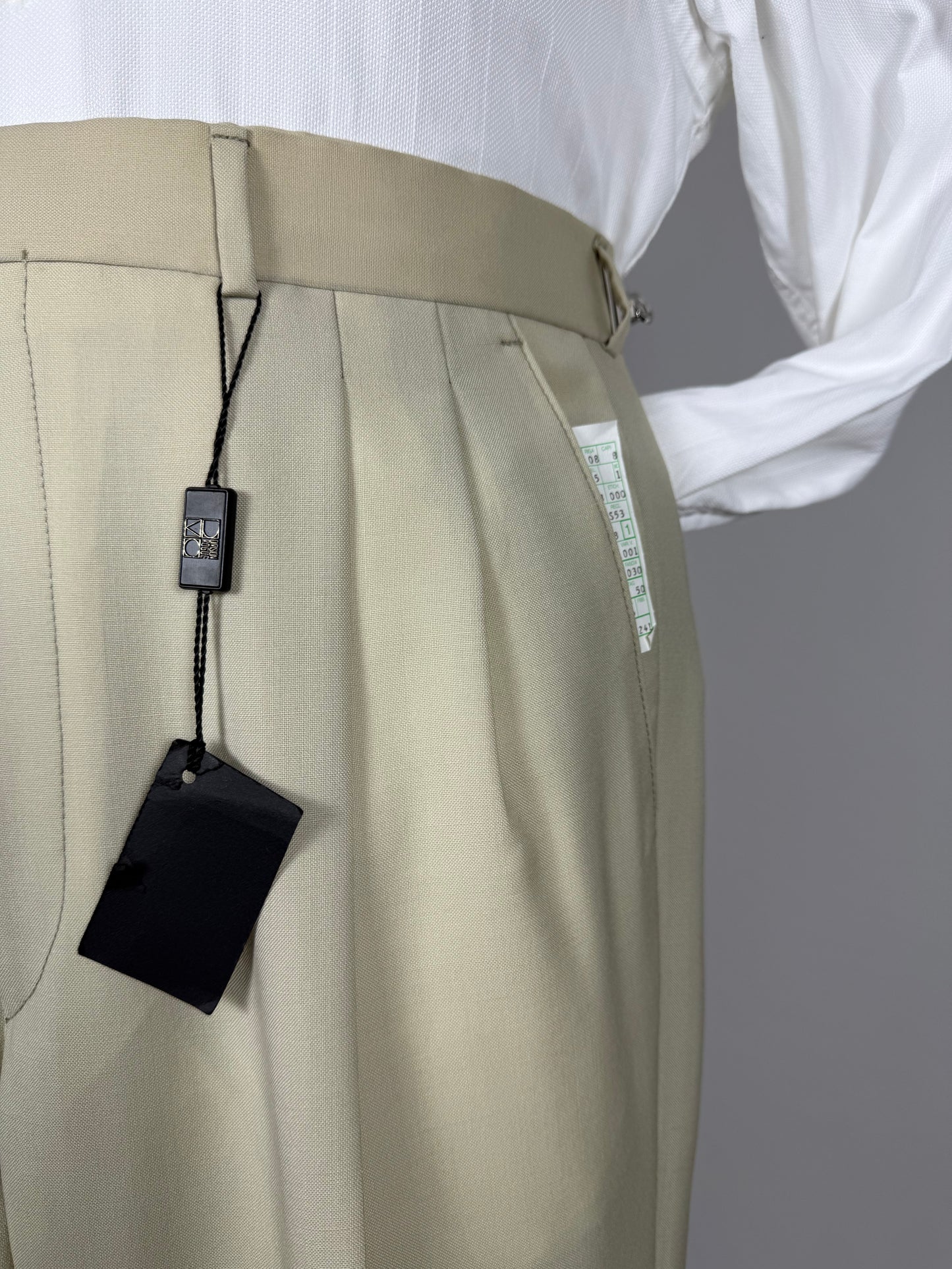 Pantaloni fresco lana bianco avorio anni '80 (NOS) - tg. 50