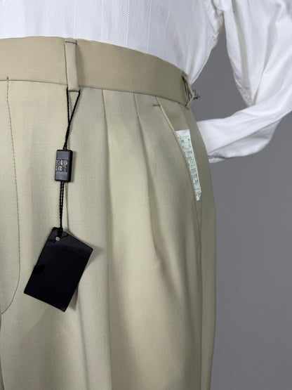 Pantaloni fresco lana bianco avorio anni '80 (NOS) - tg. 50