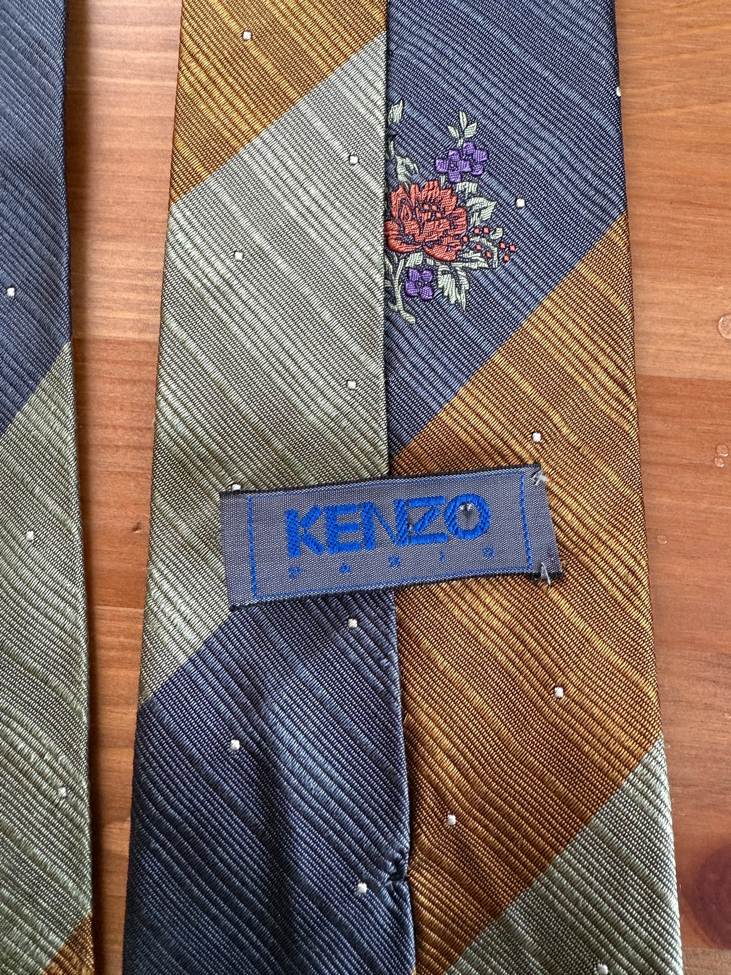 Cravatta Kenzo vintage fiore jacquard