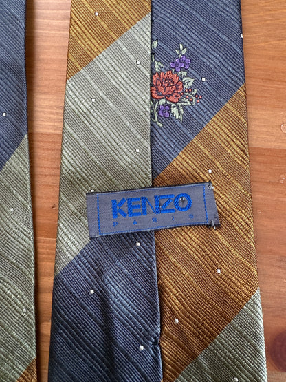 Cravatta Kenzo vintage fiore jacquard