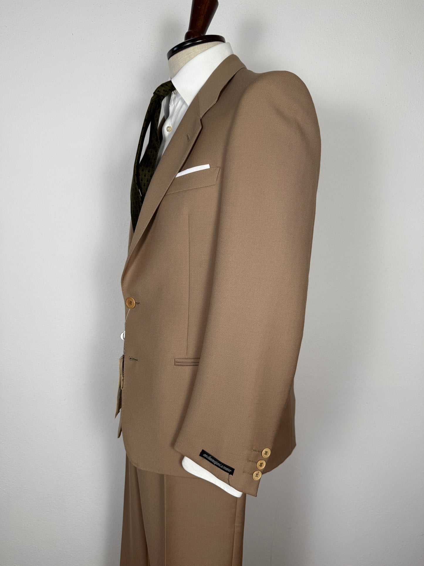 Completo Marzotto anni ‘70 in twill beige (NOS) - tg. 46/48