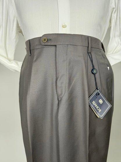 Pantaloni fresco lana grigio-verde petrolio anni ‘80 (NOS) - tg. 50