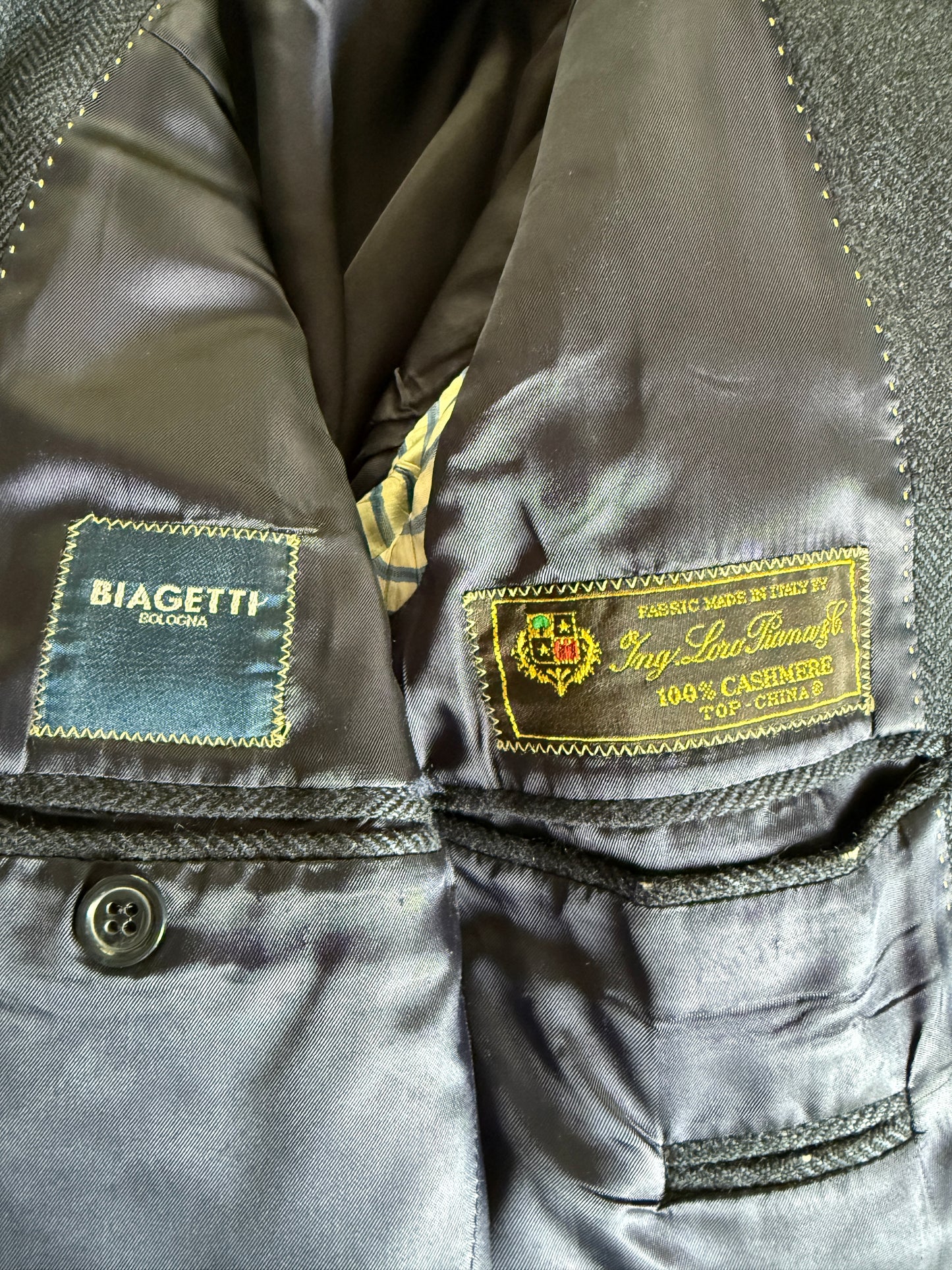 Giacca in puro cashmere spigato tessuto Loro Piana - tg. 50