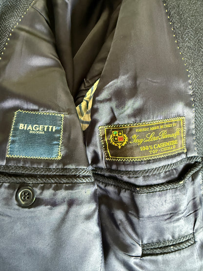 Giacca in puro cashmere spigato tessuto Loro Piana - tg. 50