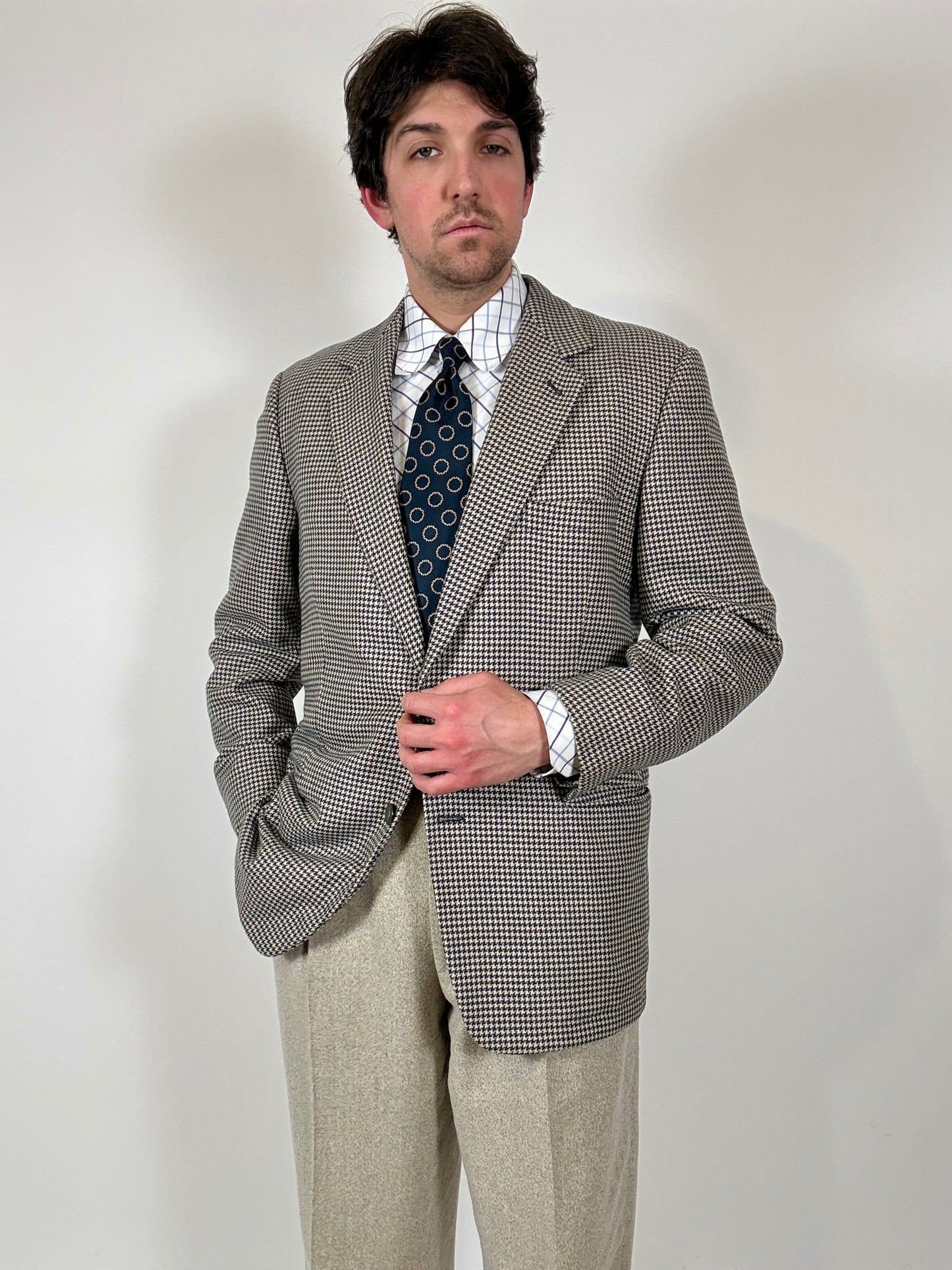 Giacca Hilton anni ‘80 100% cashmere pied-de-poule - tg. 50