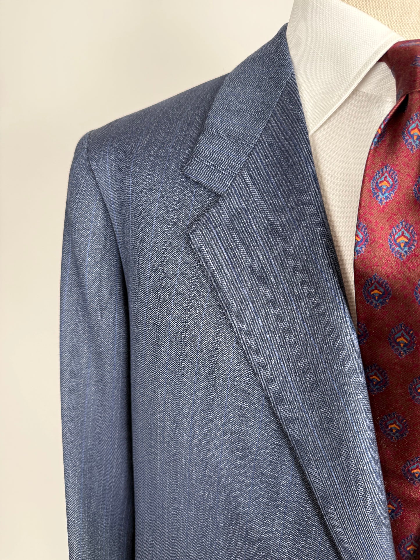 Completo sartoriale tessuto E. Zegna lana pettinata blu - tg. 54/56 drop basso