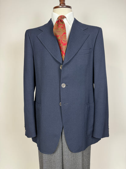 Blazer navy anni ‘60/‘70 in flanella - tg. 50