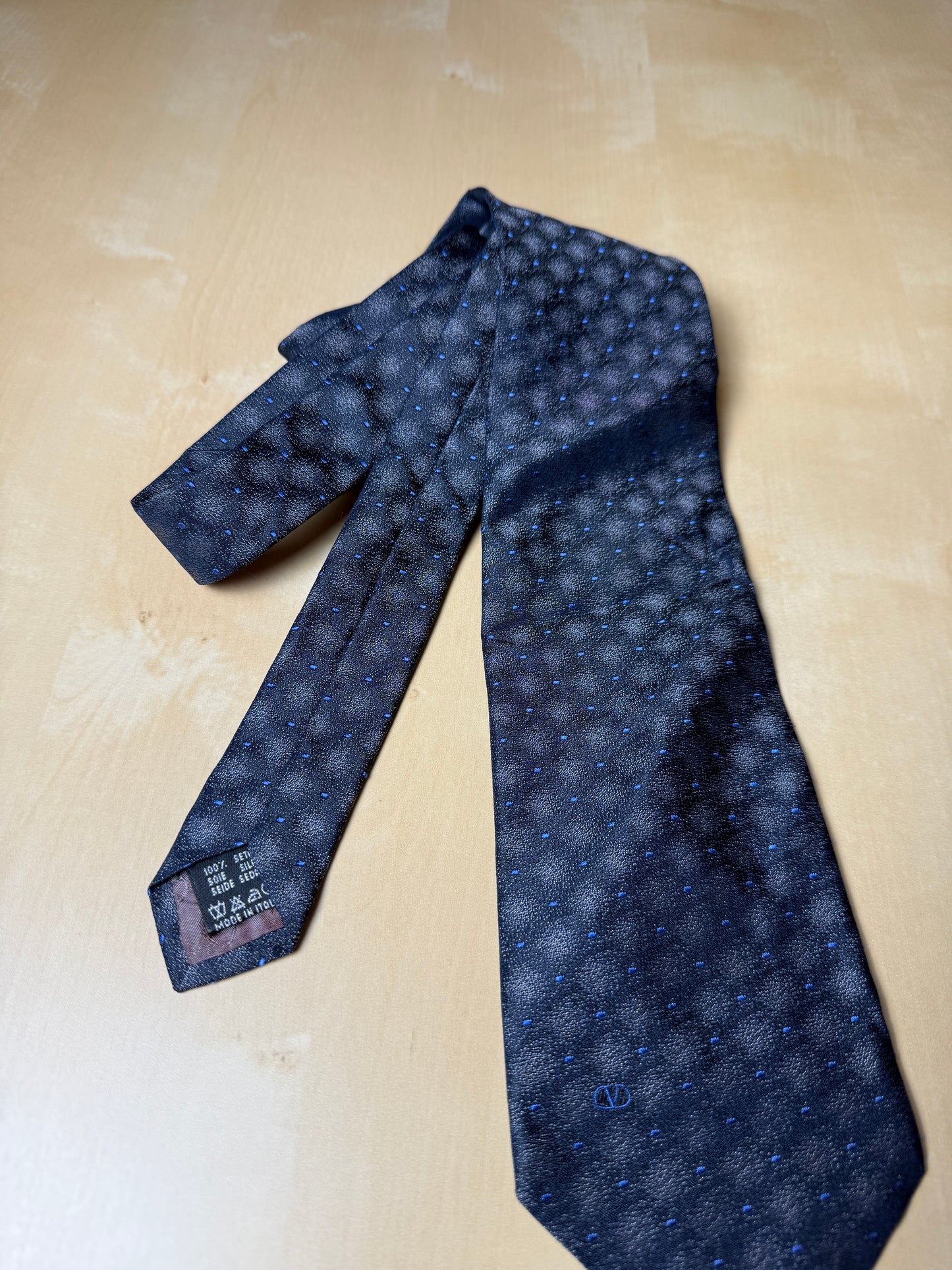 Cravatta Valentino grigio blu fantasia sfumata