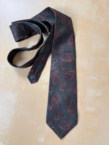 Cravatta Vivax made in England paisley verde
