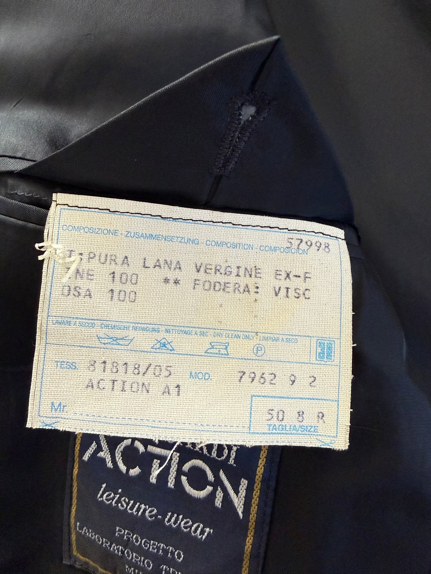 Completo fresco lana blu Trussardi anni '90 - tg. 50