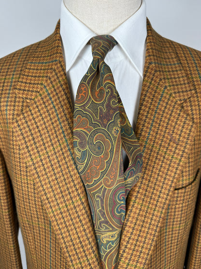 Cravatta paisley cachi e verde