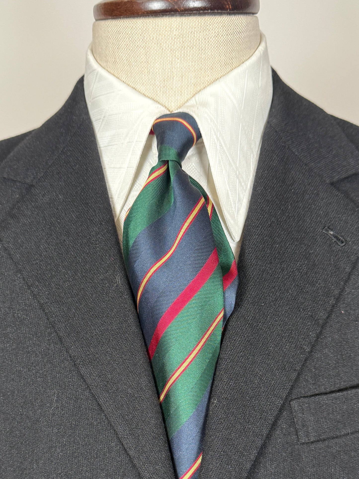 Cravatta regimental verde rosso navy