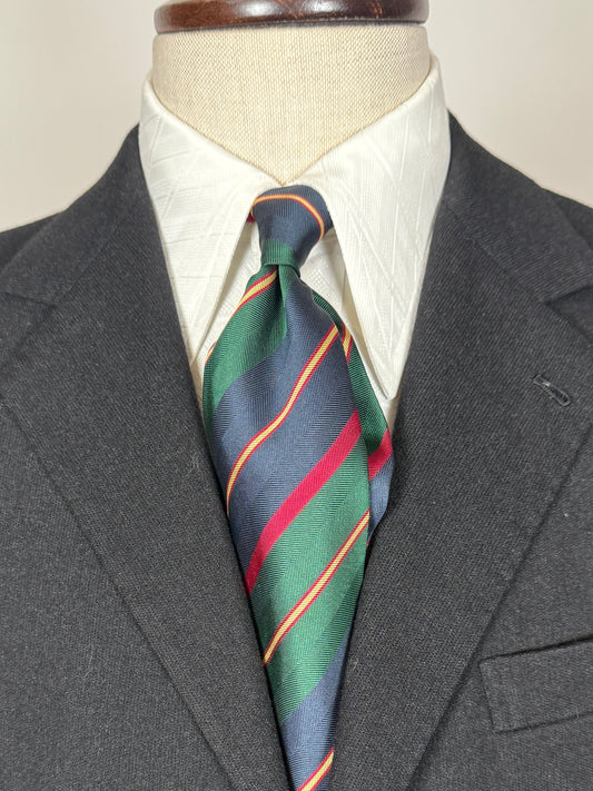 Cravatta regimental verde rosso navy