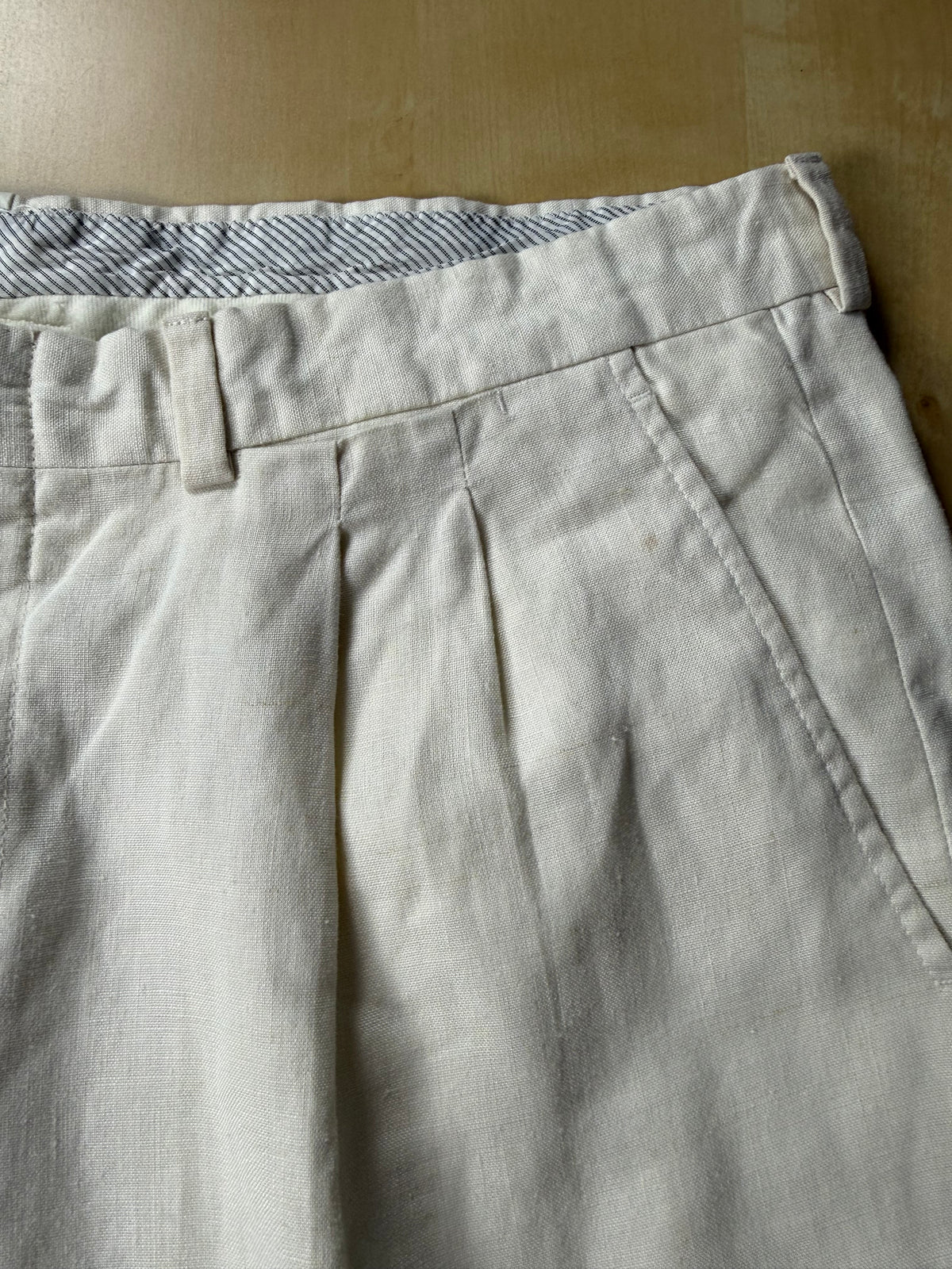 Pantaloni in lino bianco anni '70/'80 - tg. 48/50