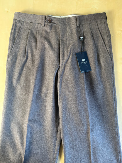 Pantaloni anni ‘90 in flanella marrone chiaro (NOS) - tg. 48/50