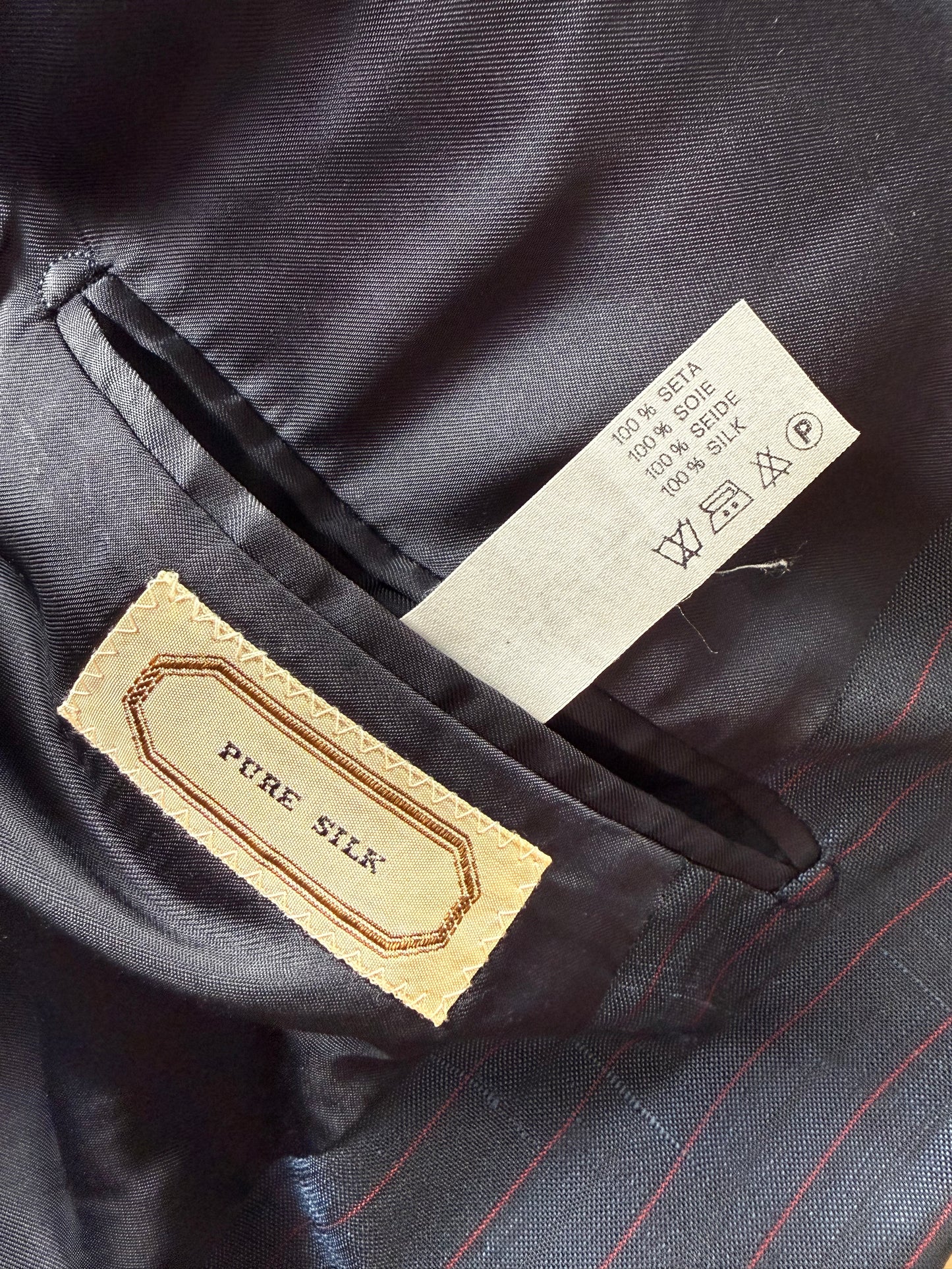 Completo doppiopetto Belvest pura seta shantung anni '70/'80 - tg. 46/48