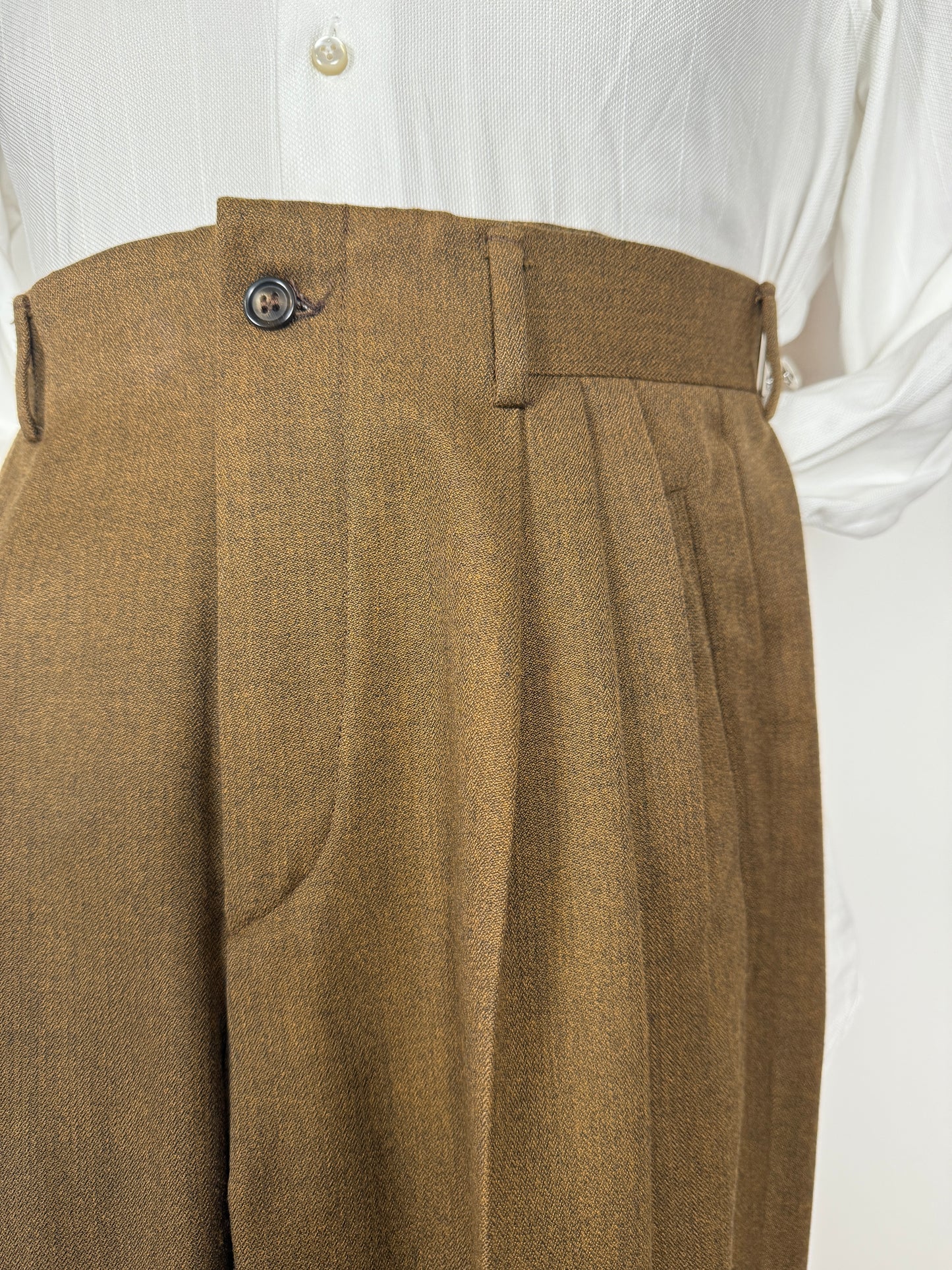 Pantaloni anni ‘80 color senape tripla pince (NOS) - tg. 44