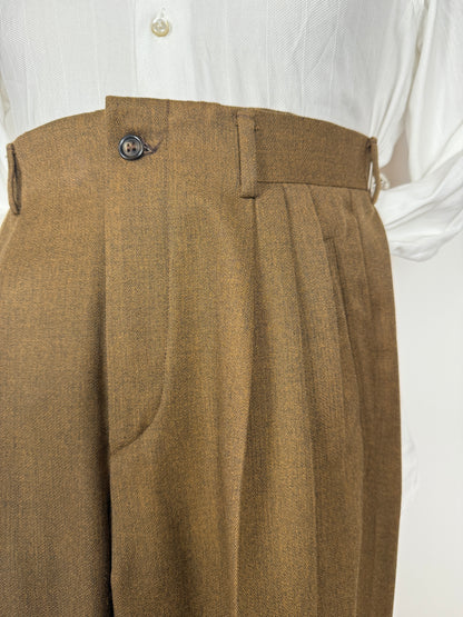 Pantaloni anni ‘80 color senape tripla pince (NOS) - tg. 44