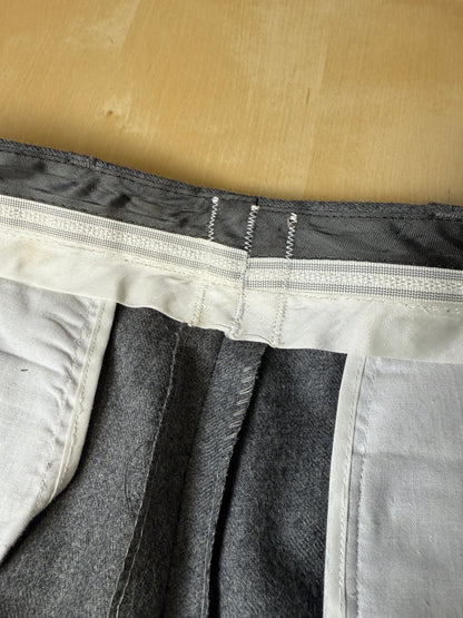 Pantaloni anni ‘90 flanella grigia con tasche alla carrettiera (NOS) - tg. 48