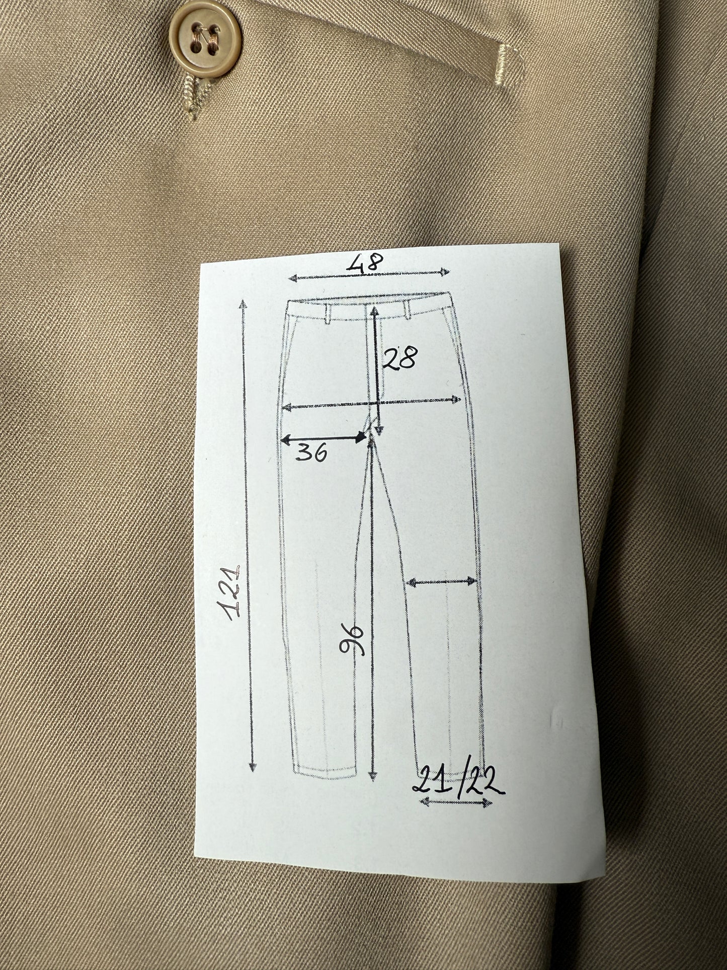 Pantaloni anni ‘80 twill pettinato beige (NOS) - tg. 52/54