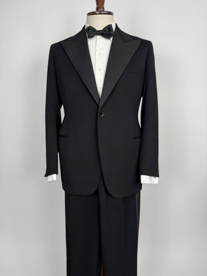 Smoking sartoriale anni ‘40/‘50 monopetto revers a lancia - tg. 46/48