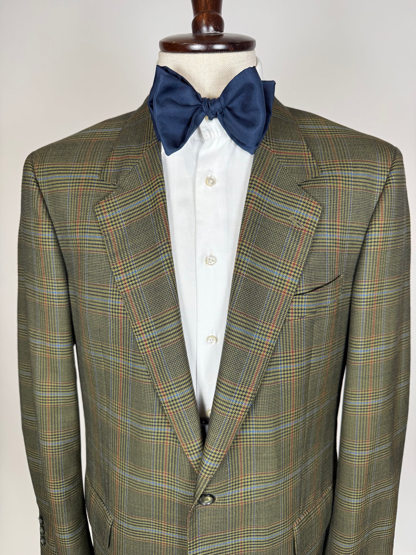 Giacca Valentino anni ‘80 hopsack principe di Galles verde - tg. 50/52