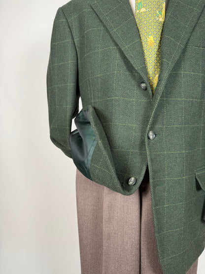 Giacca Cantarelli lana cammello e cashmere verde finestrato - tg. 56