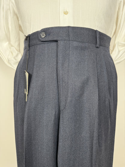 Pantaloni in flanella blu trama righe (NOS) - tg. 46/48
