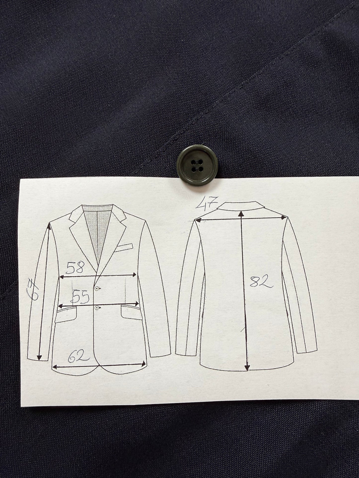 Giacca sartoriale anni '70 fresco lana blu - tg. 52 lunga