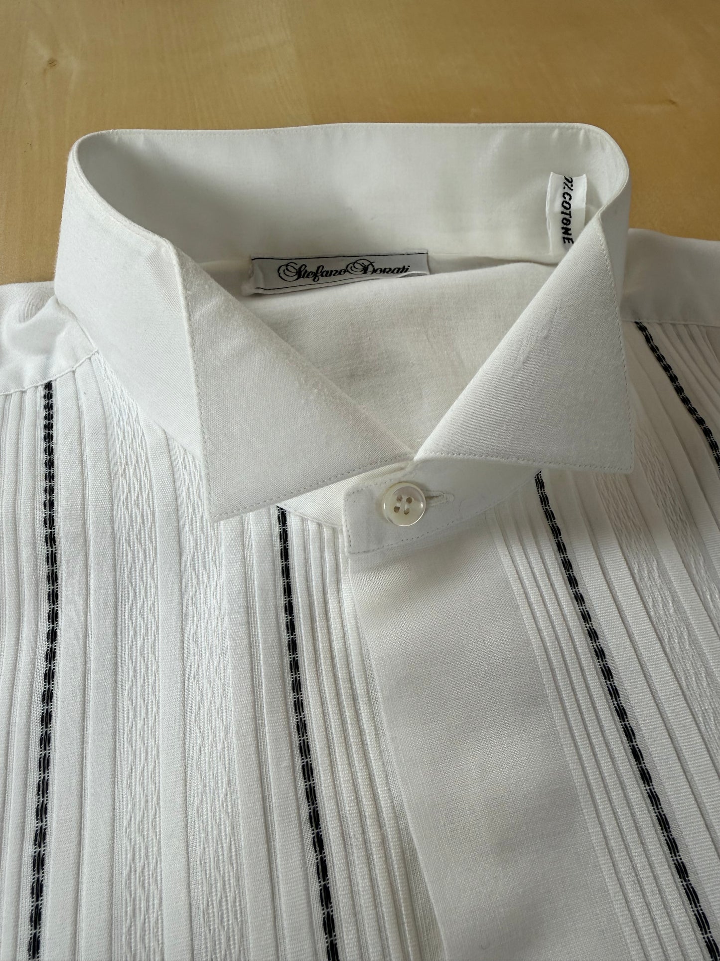 Camicia da sera collo diplomatico sparato plissettato - M collo 41