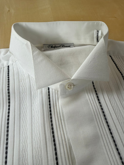 Camicia da sera collo diplomatico sparato plissettato - M collo 41