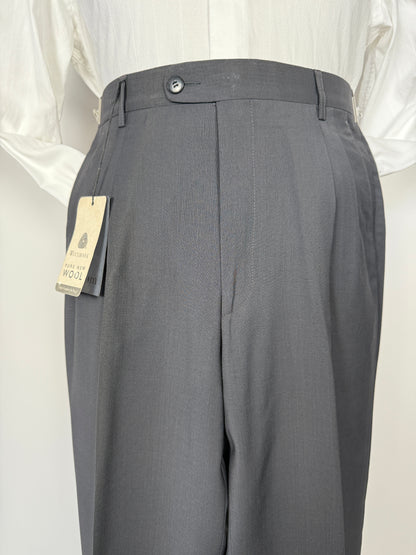 Pantaloni anni ‘90 fresco lana verde petrolio (NOS) - tg. 46