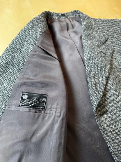 Cappotto anni ‘60/‘70 tweed spigato/chevron - tg. 52-54